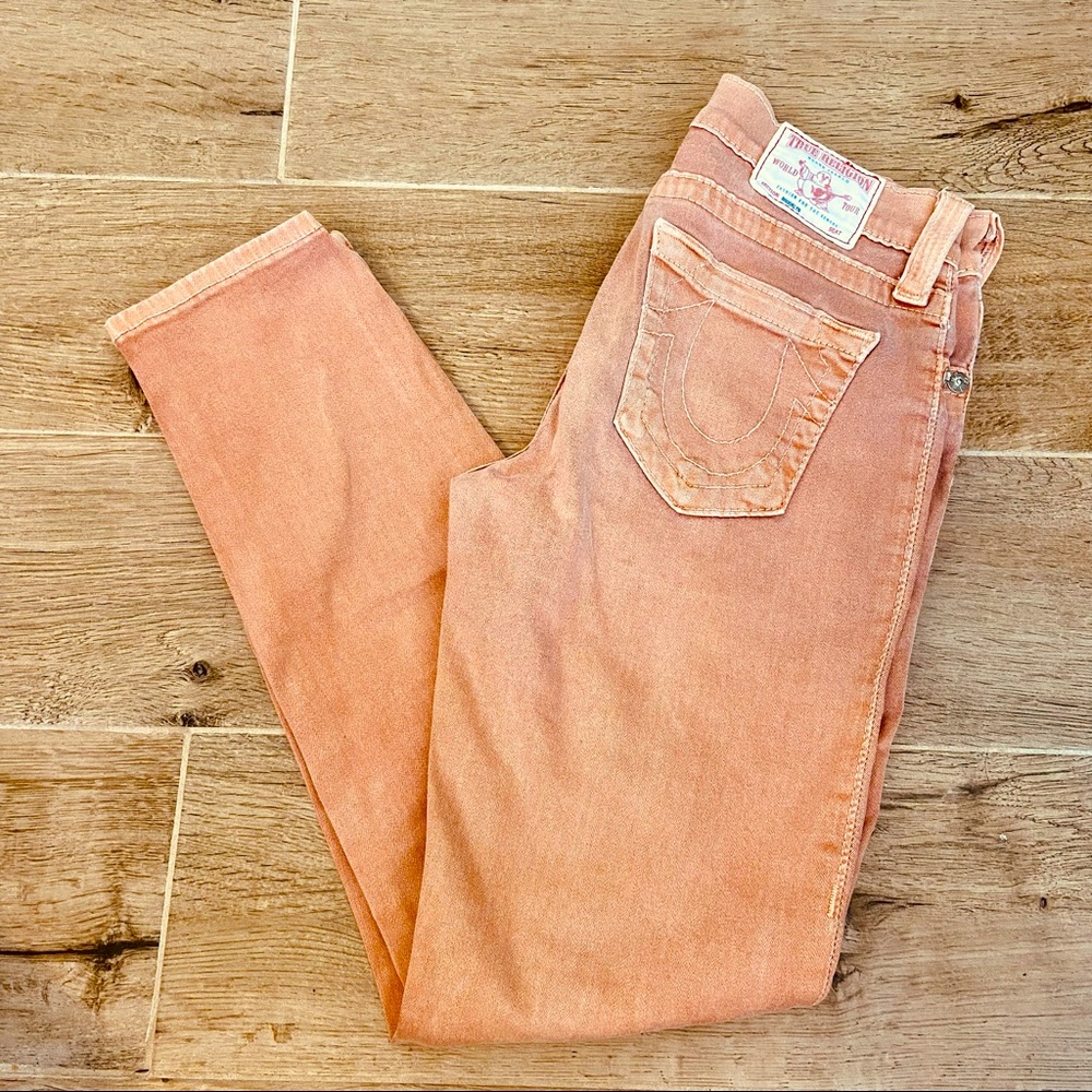 True religion light pink denim pants